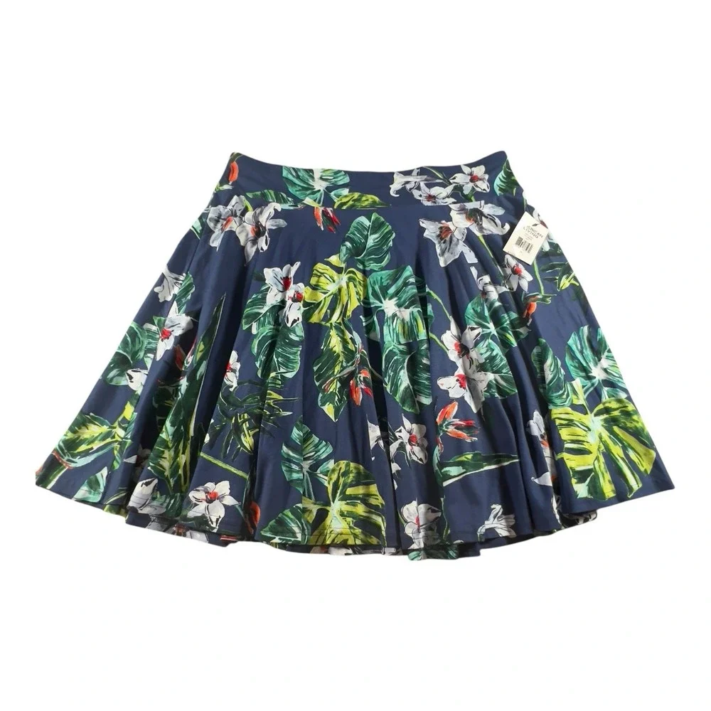 American Living Tropical Palm Print Flare Skirt Size Large Vacation Summer‎